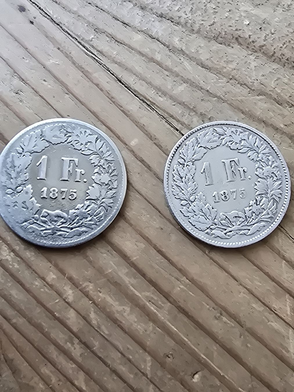 Tutti le monete: 2STÜCK 1FRANKEN 1875 SILBER 835 – Usato da Pfäffikon SZ venduto da 26.4.14.17.25