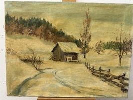  Rudolf Weber (1872-1949) Gemälde Winterlandschaft 