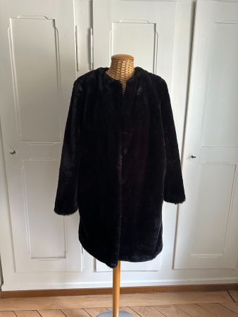 MANGO - Fake Fur Jacke schwarz M