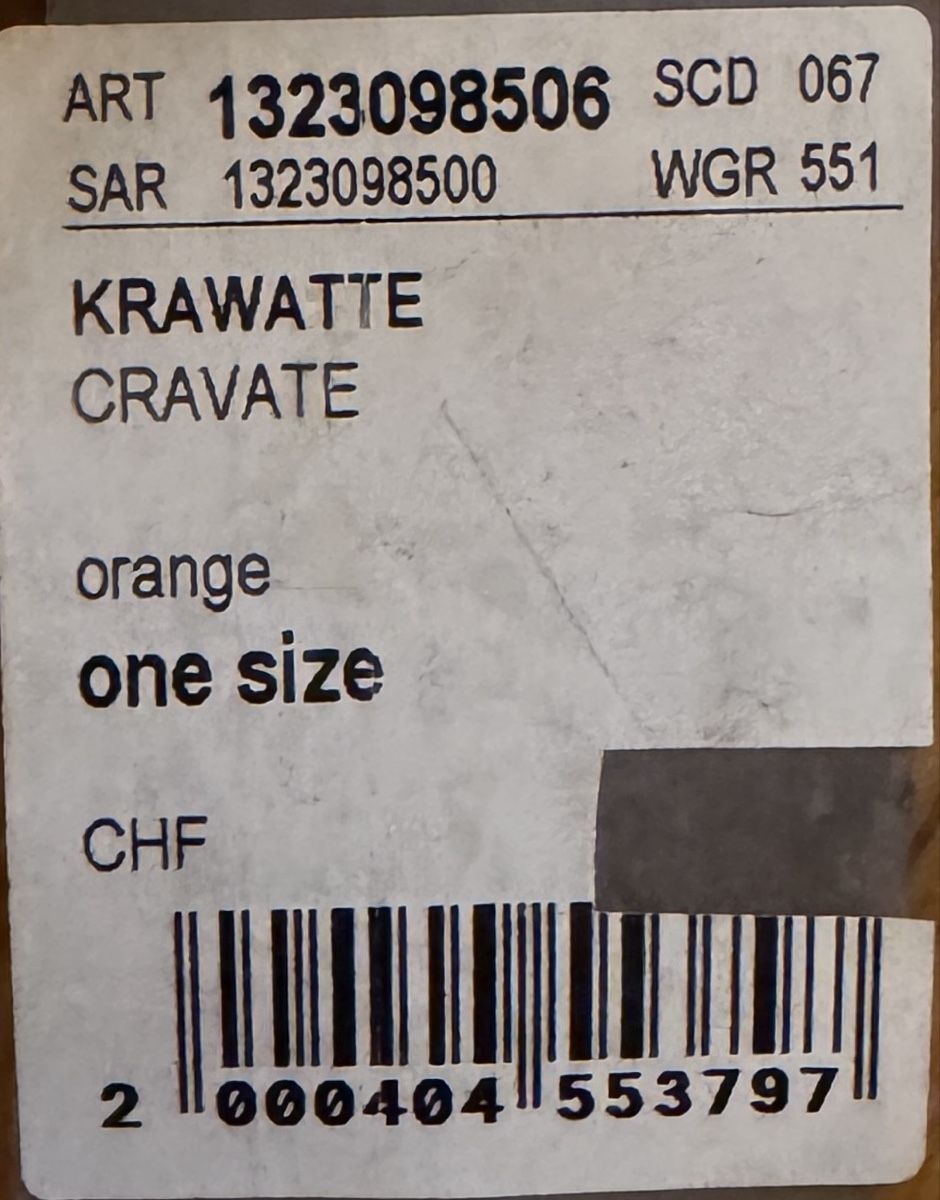 Krawatten: Rosi Collection Krawatte | Orange mit Muster | Neu – Neu und originalverpackt aus Zürich von DoctorDi 1