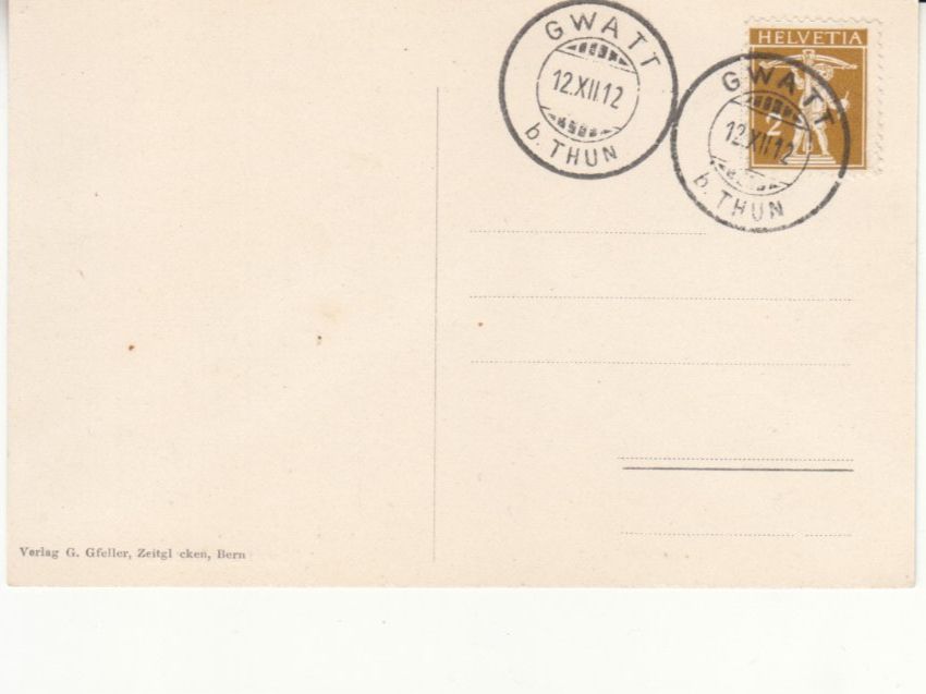Cartoline postali: Gwatt mit ST 12.12.12 – Usato da Bürglen TG venduto da StampGraf 1