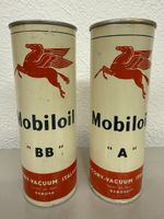 Superbe lot de deux bidons Mobiloil Italie Gênes