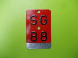 Velonummer / Fahrradnummer SG 88