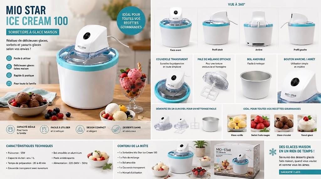 Elettrodomestici da cucina: Vends petite Sorbetière à glace  – Usato da Crans VS venduto da cei_qws7