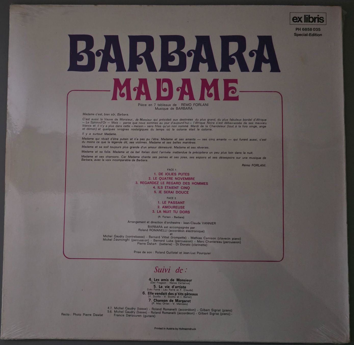 Schallplatten: Barbara LP – Madame – Neu und originalverpackt aus Root von atelier22 1