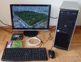 Windows 10 PC komplett, 22"-Bildschirm, Maus, Tastatur