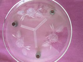 Tortenplatte aus Glas, alt