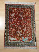 Wunderschöner Seidenghom mit Lebensbaum + Vogelmotiv 57 x 79