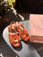 Damen Sandalen orange Gr. 39 Leder