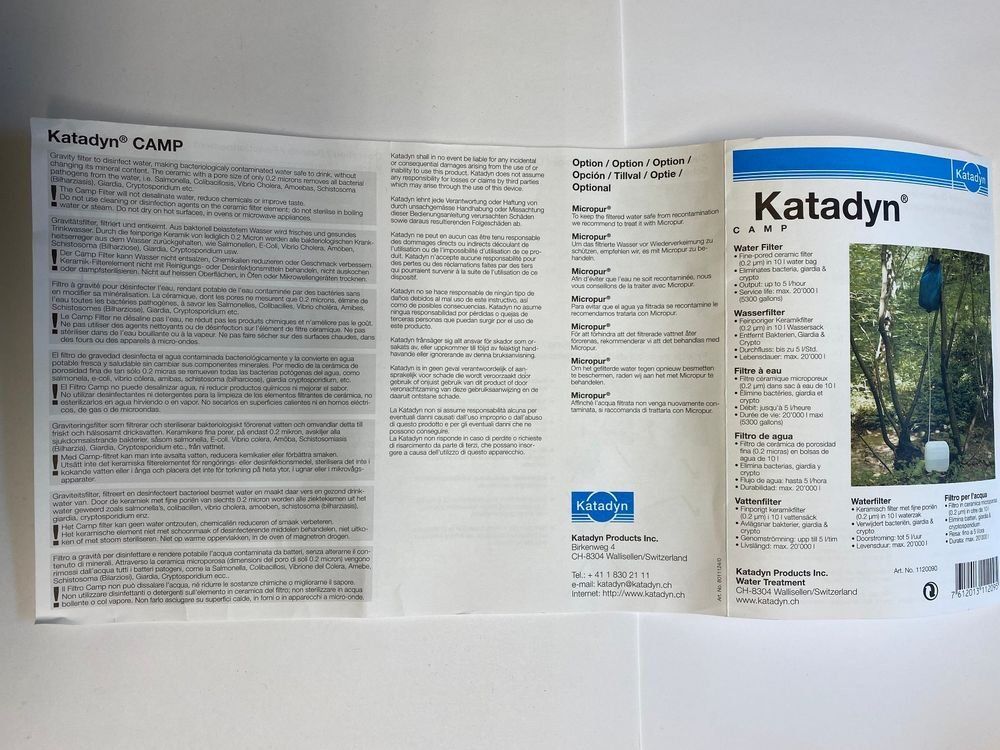 Katadyn Sanitari: Katadyn Camp Keramik Gravity Wasserfilter - VERSAND MÖGLICH – Nuovo e nell'imballaggio originale da Innerferrera venduto da tic_p7qd 2