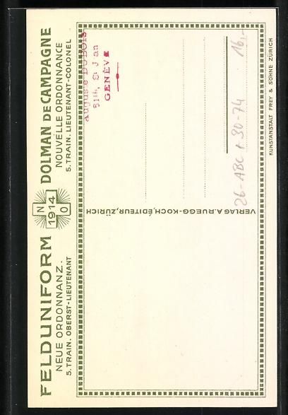 Fotos, Briefe & Postkarten: sign. Emil Huber: 5. schweizer Train., O – Gebraucht aus Berlin von bartko-reher 1