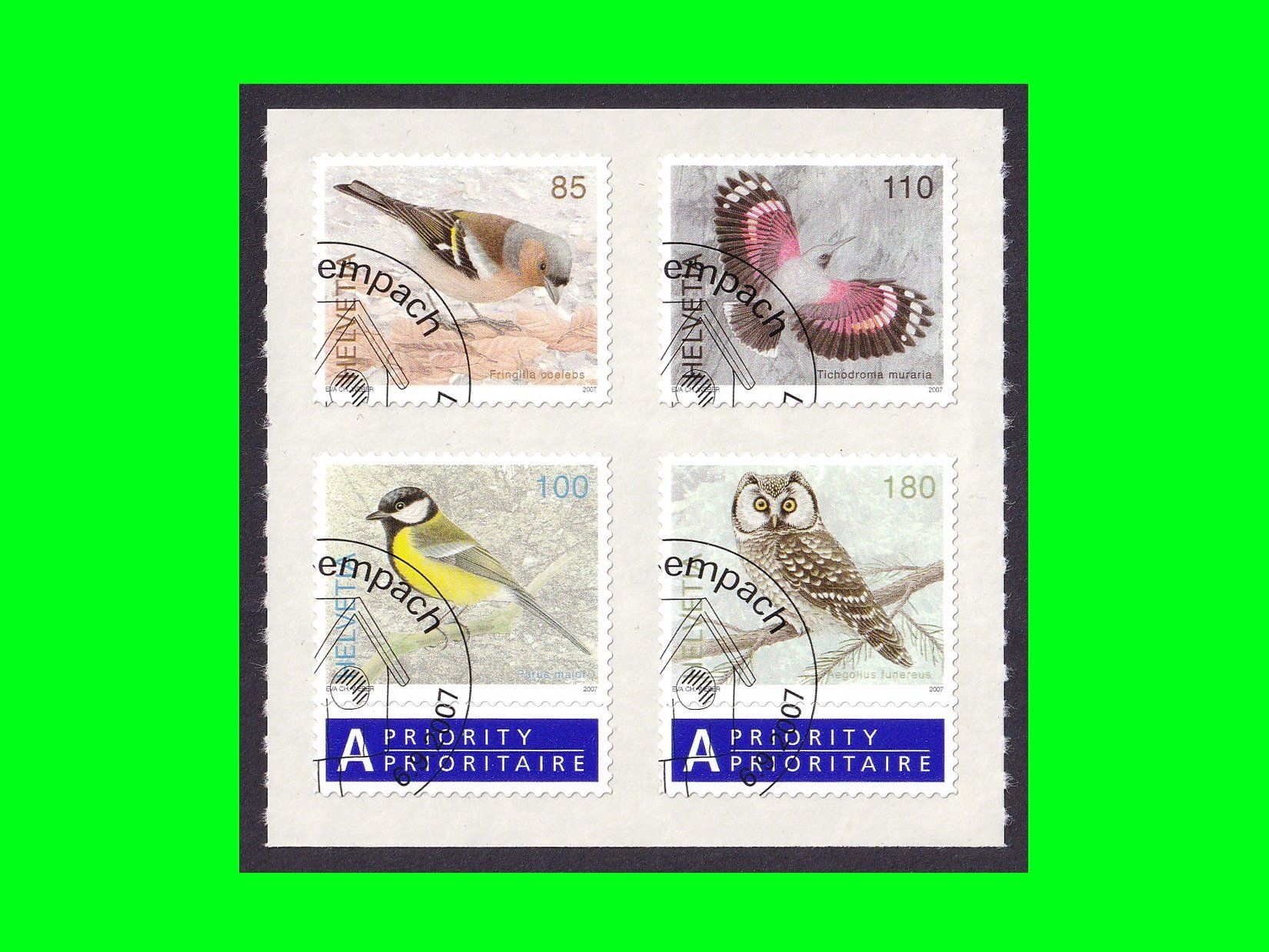 Tutti i francobolli: Viererblock "Einheimische Vögel" (2007) – Nuovo (secondo la descrizione) da Dübendorf venduto da chiara48