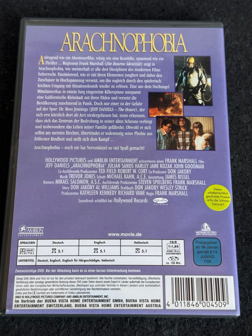 Tous les DVDs: ARACHNOPHOBIA DVD DE/EN/IT – D'occasion à Fribourg par tschjoly 1