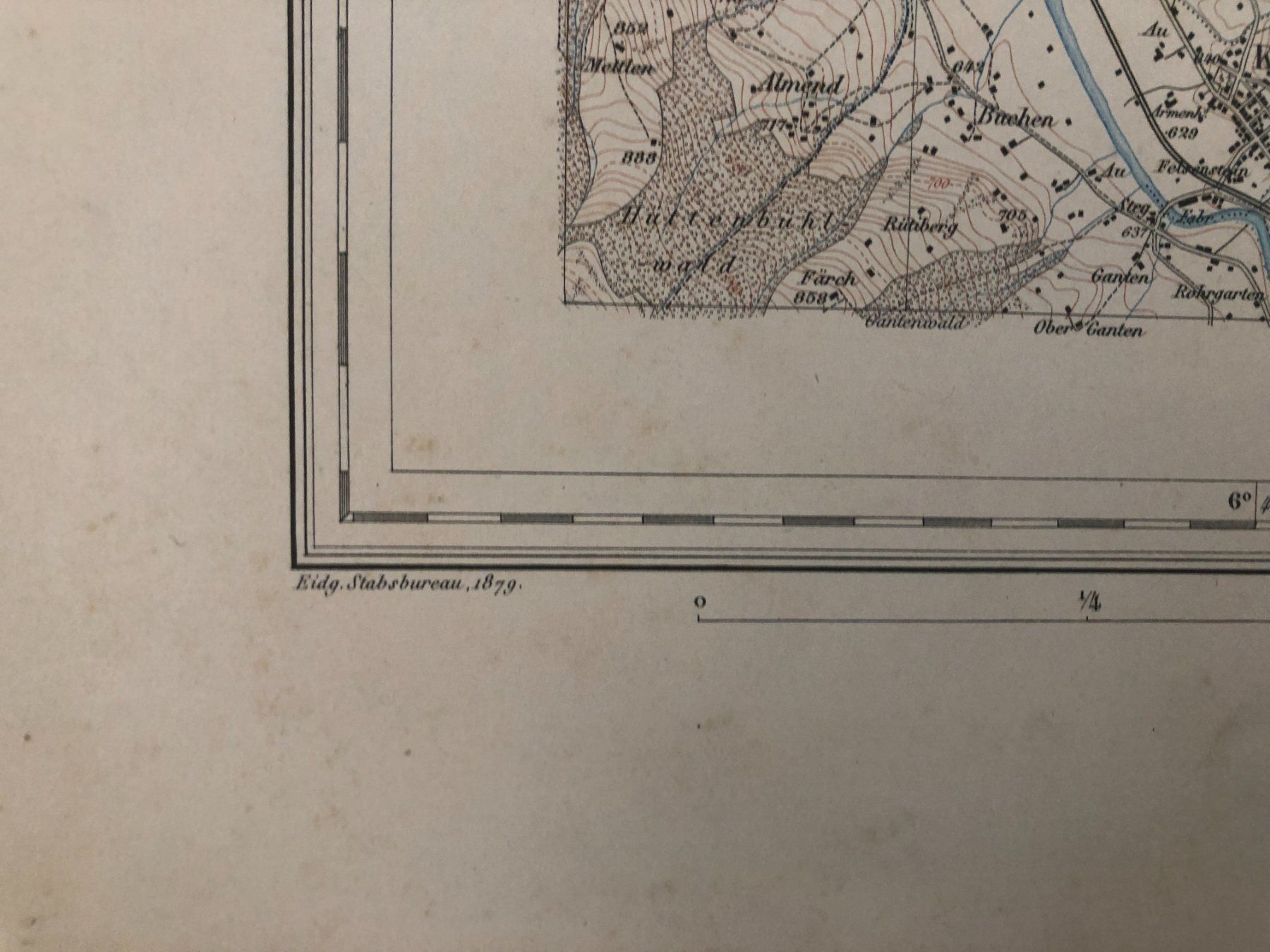 Landkarten & Atlanten: Siegfriedatlas Bl. 234: Kappel 1879 – Gebraucht aus Zürich von allp 1