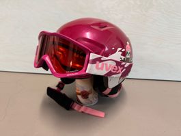 Kinder Uvex Skihelm inkl. Brille, Grösse 46-50cm