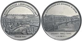 Zurich, Medaille 1883, Quaibrücke