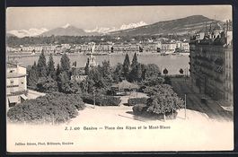 Genève, Place des Alpes et le Mont-Blan