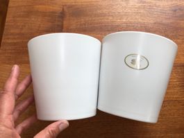 2x Keramik Übertöpfe weiss, kleine Grösse, Frühling 🌸