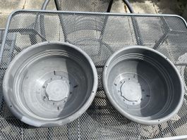 2er Set Pflanzentöpfe Fiore Alassio, grau