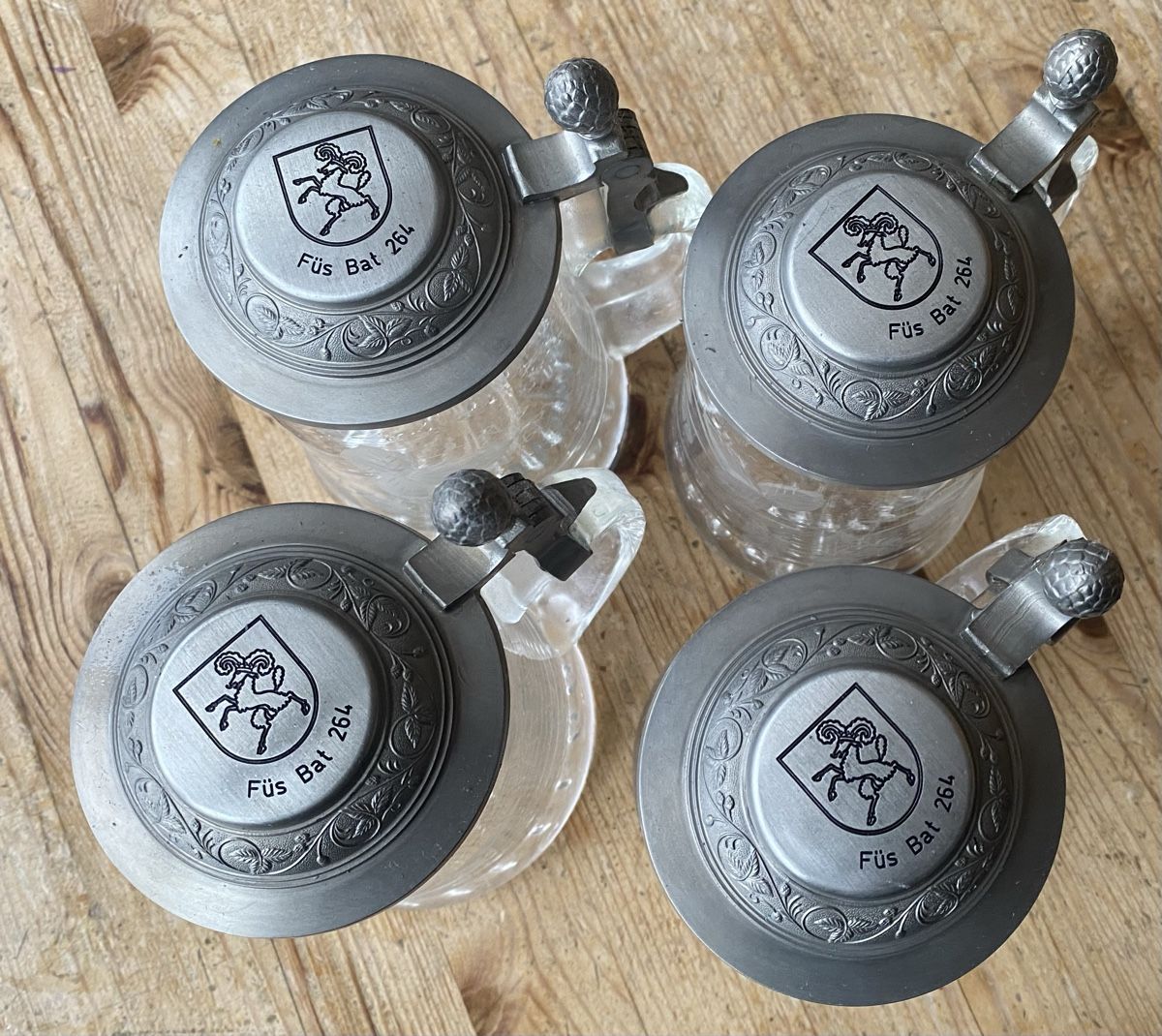 Gläser: 4 wunderschöne Bierkrüge mit Deckel – Neu (gemäss Beschreibung) aus Stetten SH von Christian_Stetten 2