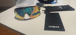 blizz Velo Sportbrille uv Schutz Neu transparent/rot bild 1