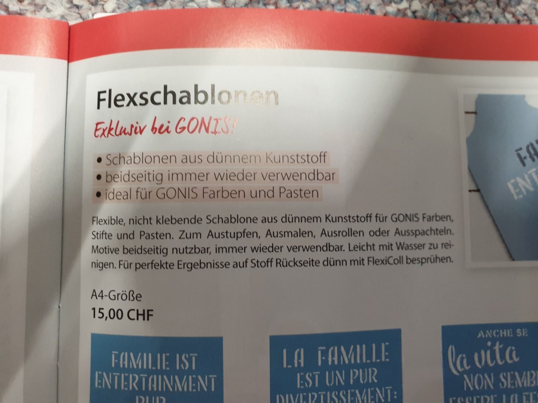 Sciablone: Gonis Flexschablone Collage A4 NEU – Nuovo e nell'imballaggio originale da Killwangen venduto da KIANA08 1