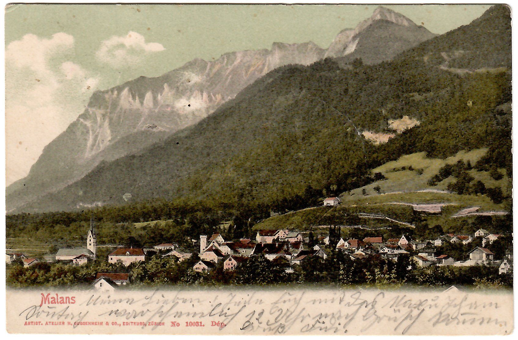 Cartoline postali: Ansichtskarte  Malans – Usato da Kerns venduto da etma3