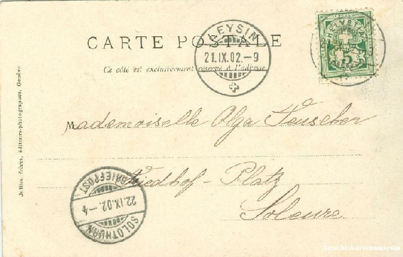 Cartoline postali: Leysin - mer de nuages + 1902 – Usato da Emmenbrücke venduto da teestube 1