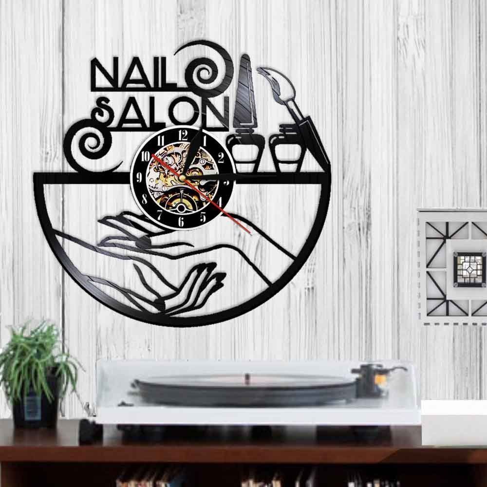 Orologi da terra & Orologi da parete: Nail Salon Vinyl Schallplatten Uhr – Nuovo e nell'imballaggio originale da Arth venduto da Top-E