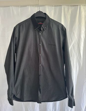 Pierre Cardin Hemd Slim Fit schwarz Baumwolle M 