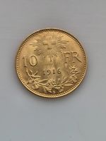 Schweizer Goldvreneli 10 Fr. 1916 Top-Stück - selten!