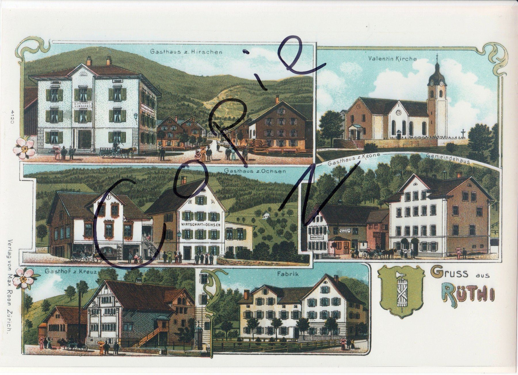 Cartoline postali: Rüthi, SG - (um 1900) – Usato da Fällanden venduto da Blausegelfliege