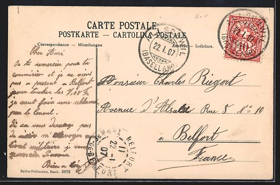 Cartes postales: Basel, Hotel 3 König mit Rheindampfer – D'occasion à Berlin par bartko-reher 1