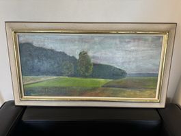 Gemälde Landschaftsmalerei T. Schäffli 1980, gerahmt.