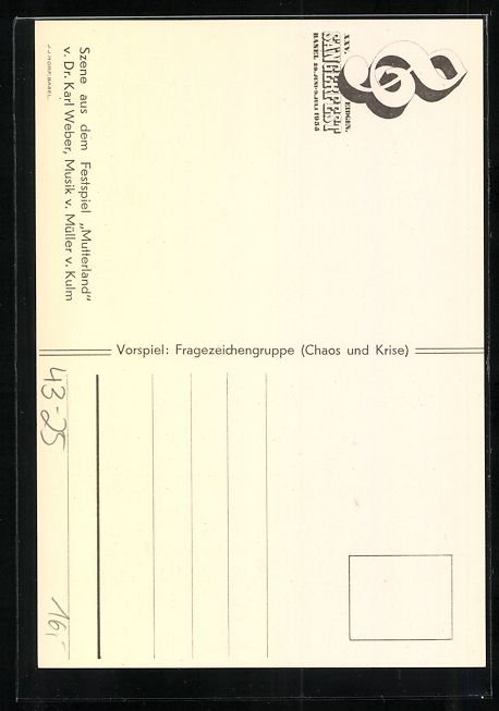 Cartoline postali: Basel, XXV. Eidgen. Sängerfest 1935, Mu – Usato da Berlin venduto da bartko-reher 1