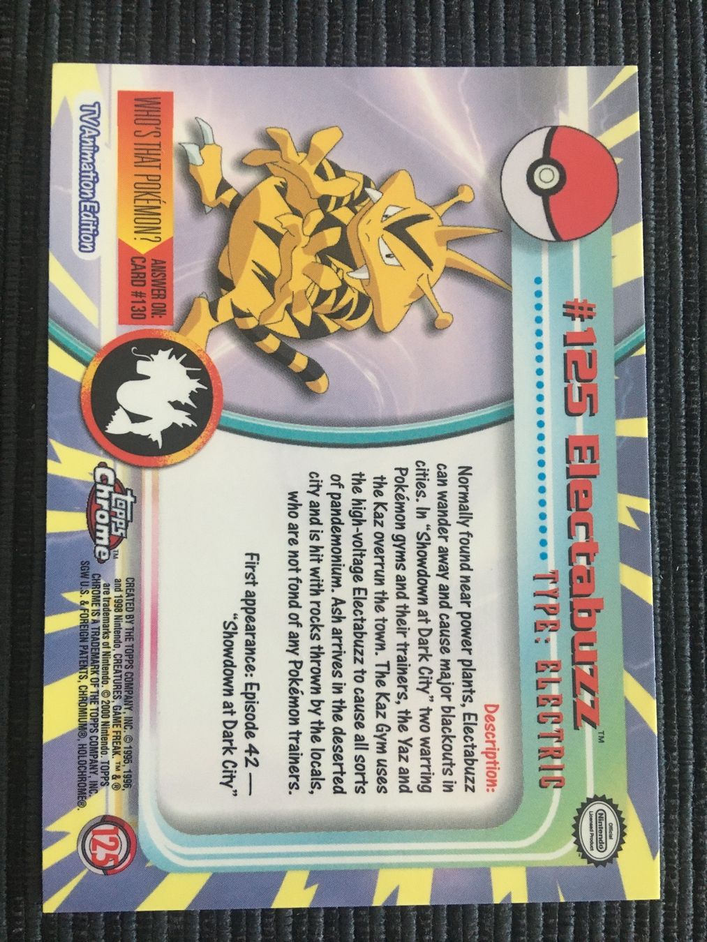 Pokémon Sammelbilder & Trading cards: Pokemon Electabuzz Elektek Holo Topps Chrome Series 2 2000 – Neu (gemäss Beschreibung) aus Wabern von Collectfun 1