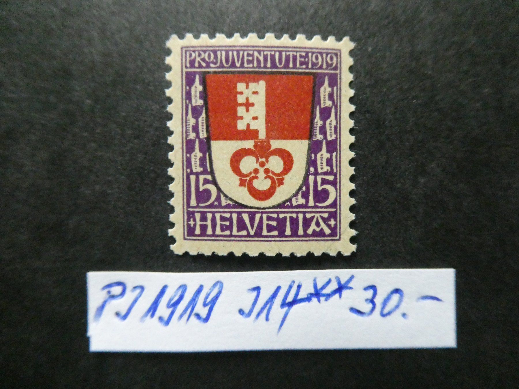 Tutti i francobolli: Pro Juventute 1919 Nr. J14 postfrisch – Usato da Lausen venduto da Herbamare01