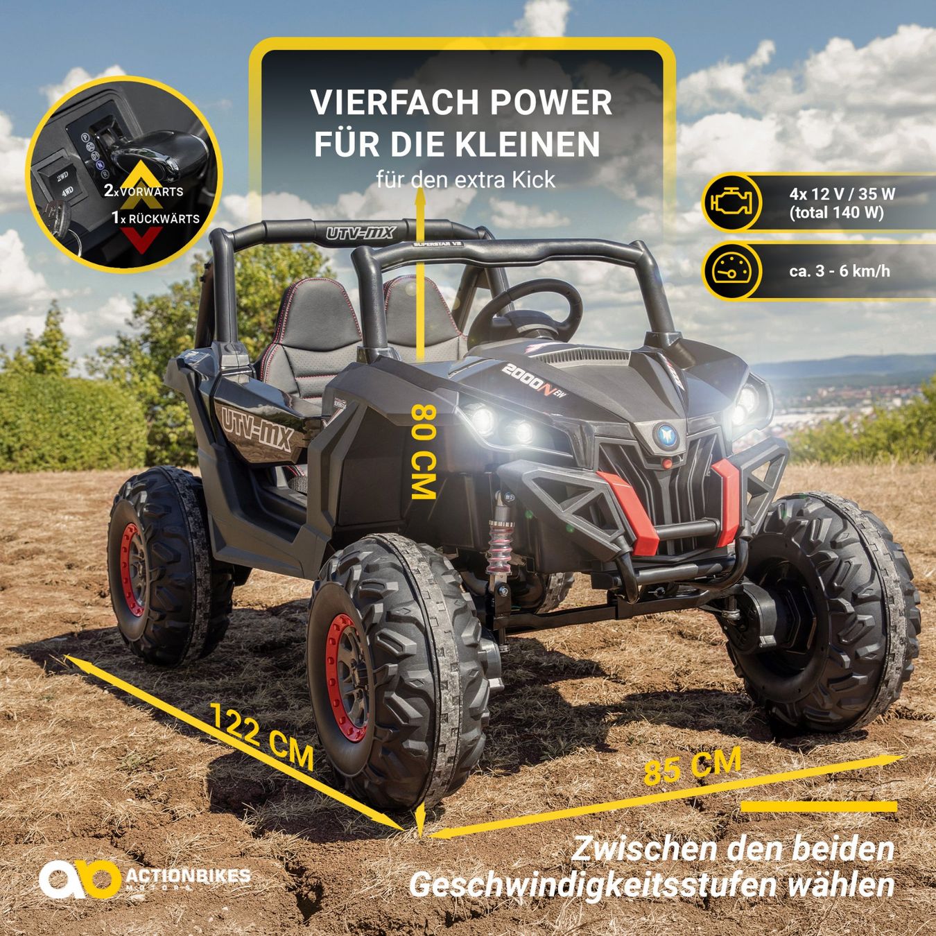 Veicoli per bambini: Kinder-Elektroauto UTV Buggy MX Allrad 4x4 – Nuovo e nell'imballaggio originale da Cham venduto da G-Money_swiss 3