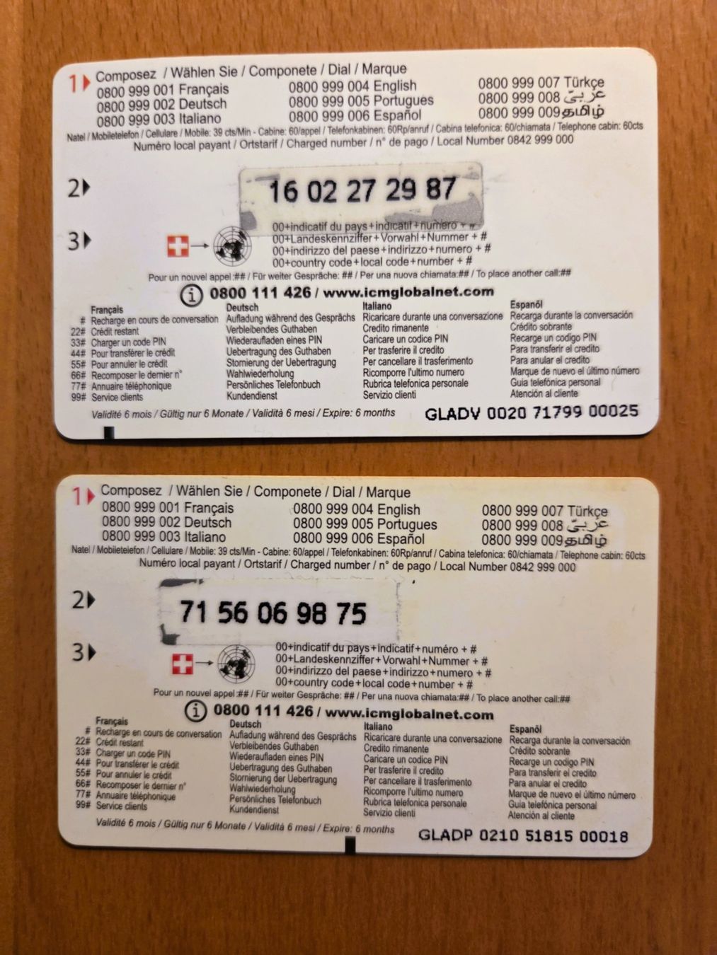 Schede telefoniche: DIVERSE - PREPAID - SCHWEIZ – Usato da Brüttisellen venduto da Nighttrain 1