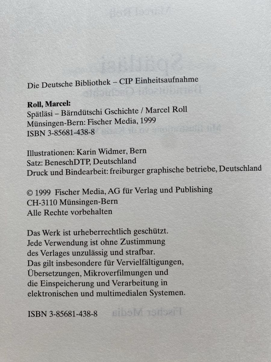 Libri: Spätläsi Bärndütschi Gschichte - Marcel Roll – Usato da Schwarzenburg venduto da Michellu 4