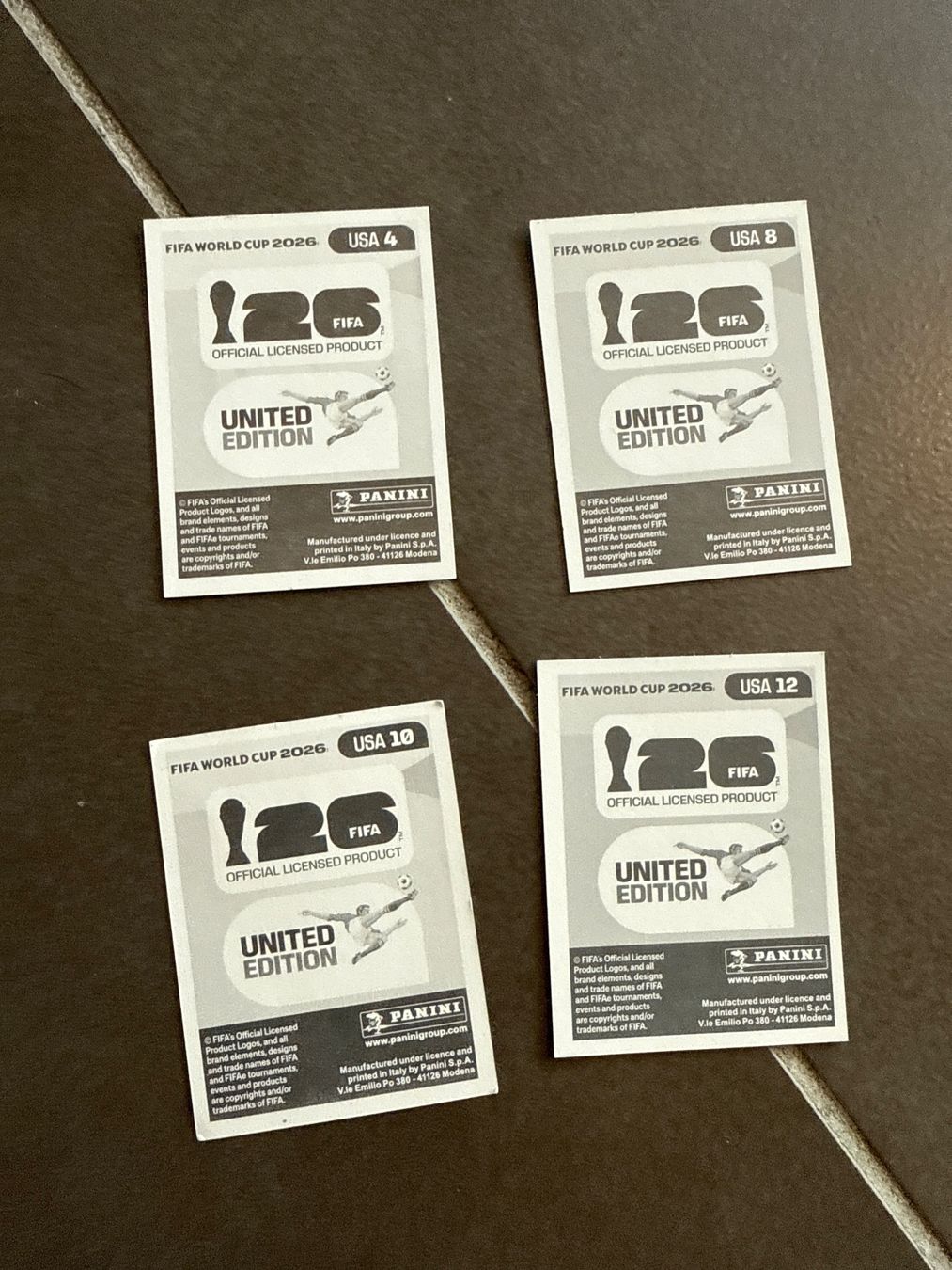 Panini Cartes à collectionner: USA 4,8,10,12 – Neuf avec emballage d'origine à Savigny par Kinderboutique