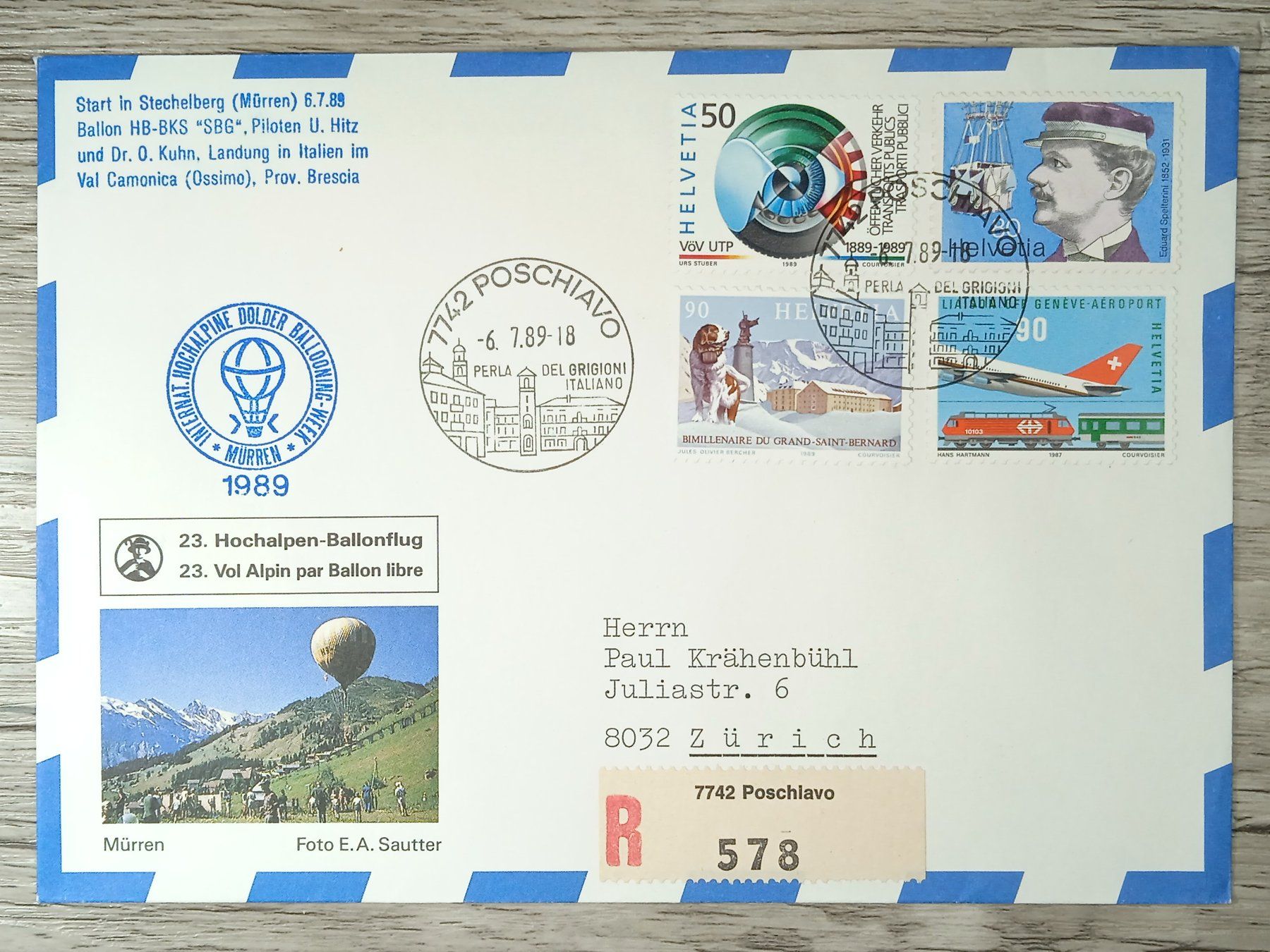 Tutti i francobolli: TR12 Enveloppe + Timbre Suisse 1989 – Usato da Cousset venduto da Patrick_Collections