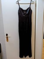 Schwarzes Satin Gothic-Kleid/Abendkleid, Grösse S