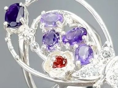 Anelli: Schmetterling Amethyst Silber Ring G60 Bague Argent Papillon – Nuovo (secondo la descrizione) da Prilly venduto da ilyria73 1