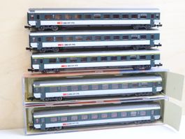 ROCO 5 x SBB Personenwagen 1./2. Klasse - Spur N - Set