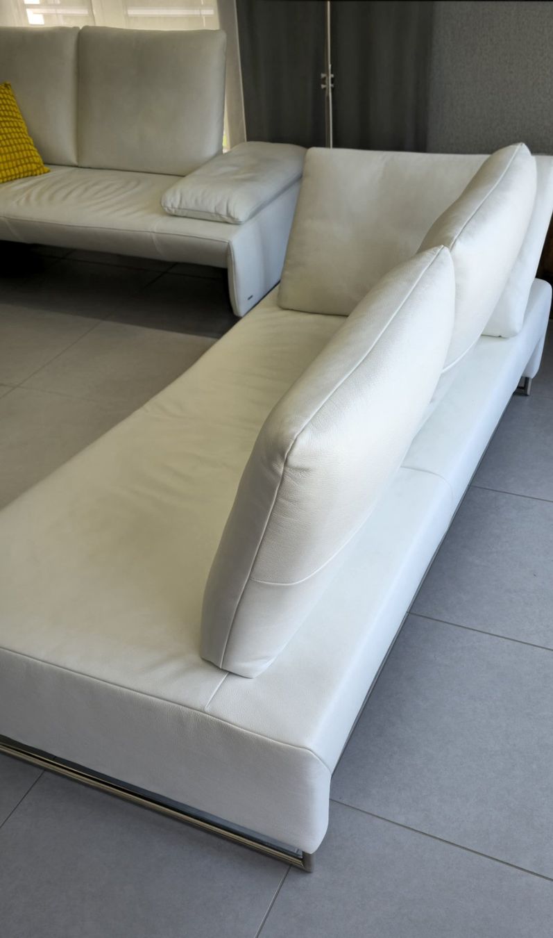 Koinor Divani: 2 elegante Sofas, Cremeweiss Leder, 2 Stück, top Zustand – Usato da Wettswil venduto da Susannecarla 5
