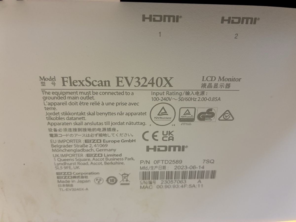 Eizo Monitor: EIZO FlexScan EV3240X Weiss, 31.5" – Usato da Basel venduto da leonharda 4
