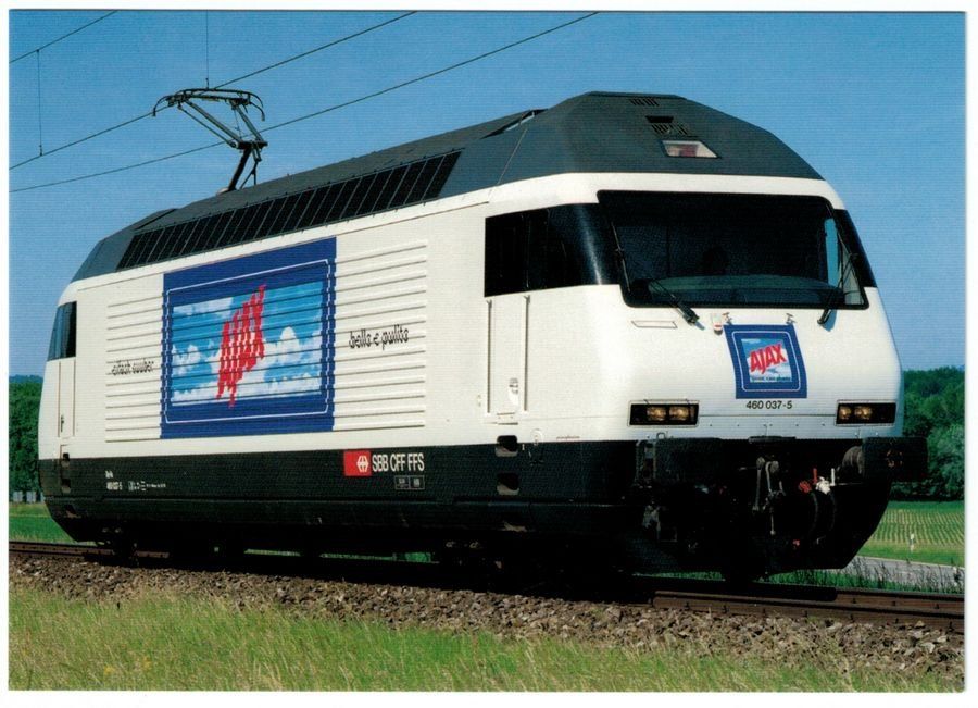 Cartoline postali: SBB Re 460 037-5 Werbelok Ajax – Usato da Frauenfeld venduto da POML