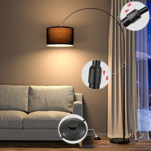 Lampade: Schwarzer Lampenschirm Bogenlampe Stehlampe LED E27 – Nuovo e nell'imballaggio originale da Hundwil venduto da pac_6jh8 3