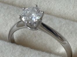 🌹Luxus Elegante Gr19/9 Ring Solitär Zirkonia Farbe : Silber